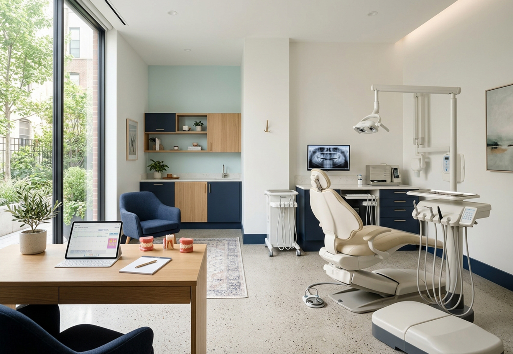Illustrative dental clinic placeholder artwork